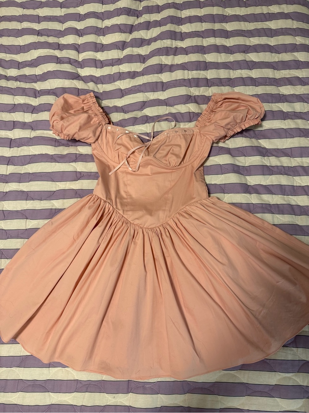 Babyboo Pink Corset Puff Sleeve Mini Dress XS + Corset